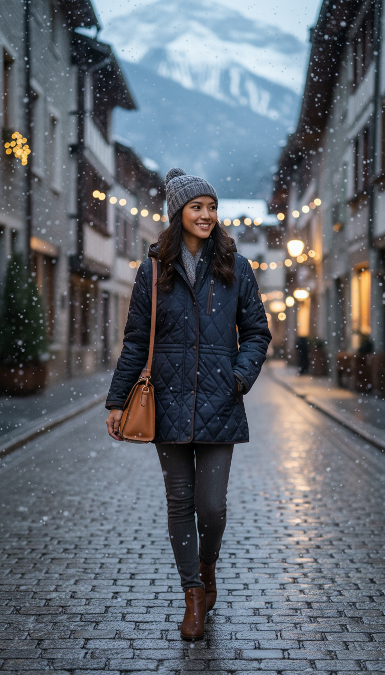 Butter Pile Quilt Jacket in Navy