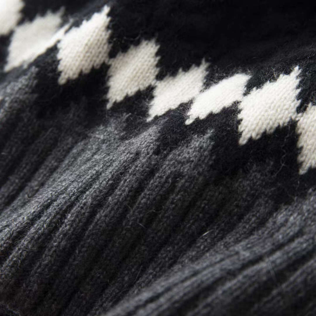 Close-up of a black and white patterned fabric texture