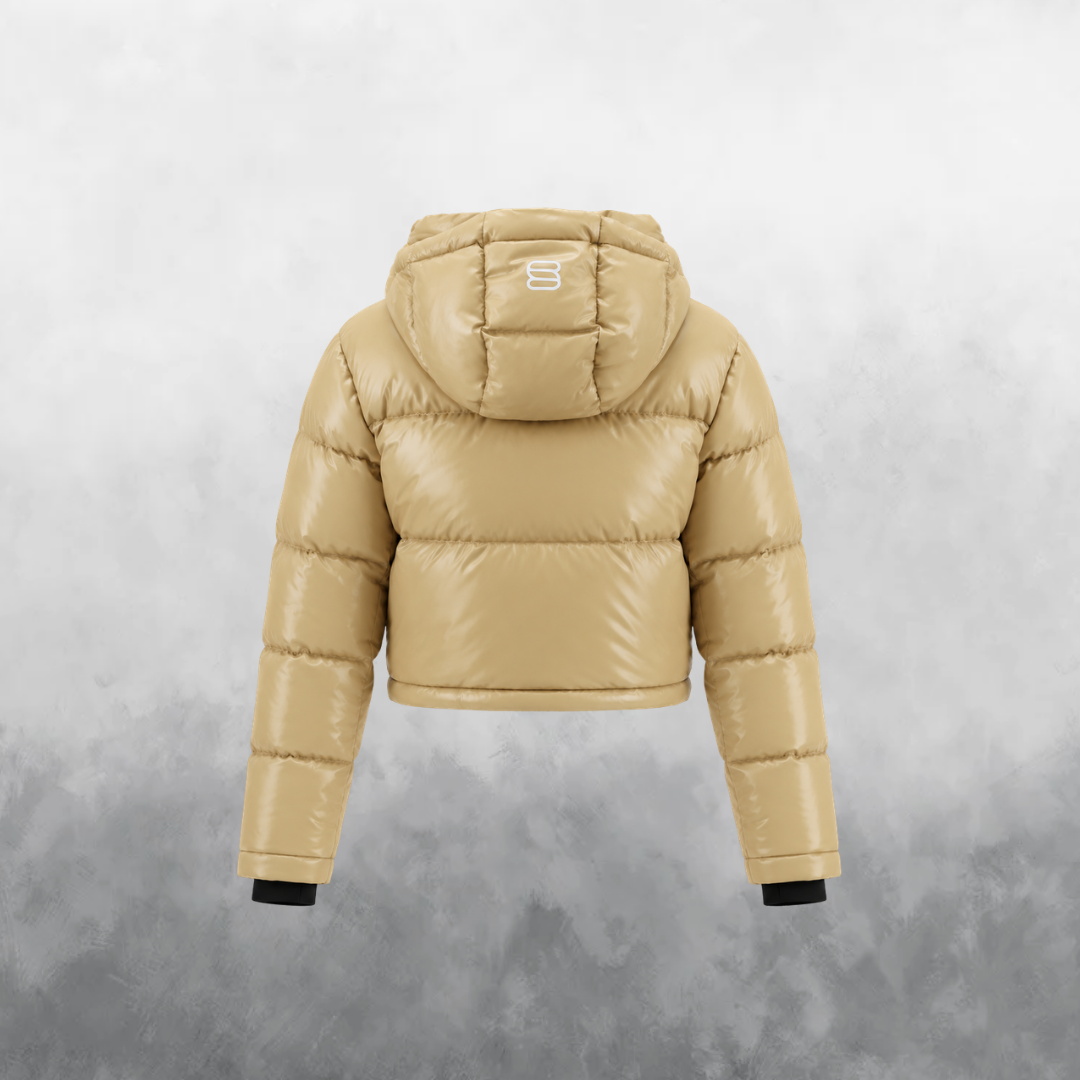 The Super Puff Xtra Shorty in Hi-Gloss Mica Beige