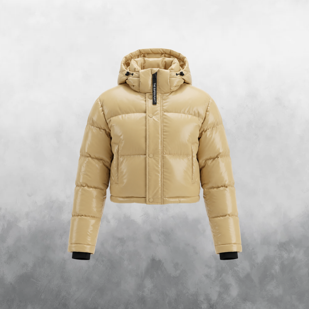 The Super Puff Xtra Shorty in Hi-Gloss Mica Beige