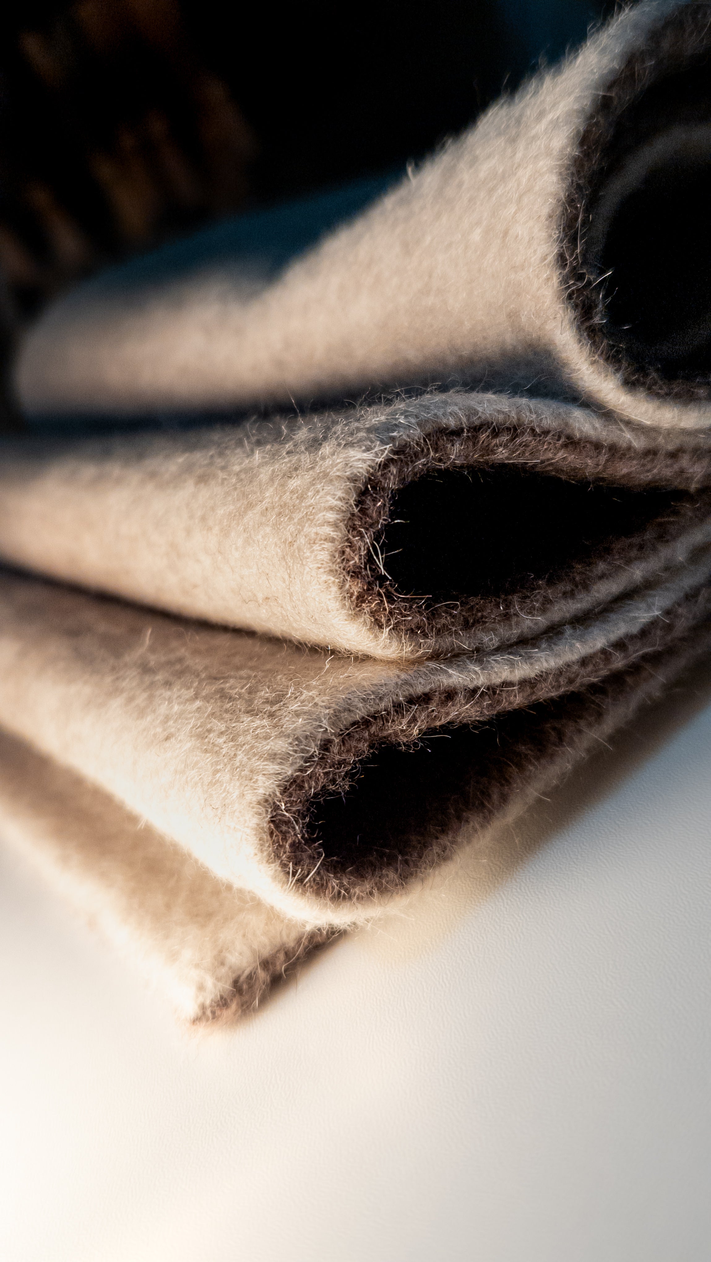 Roll up scarf on a light background