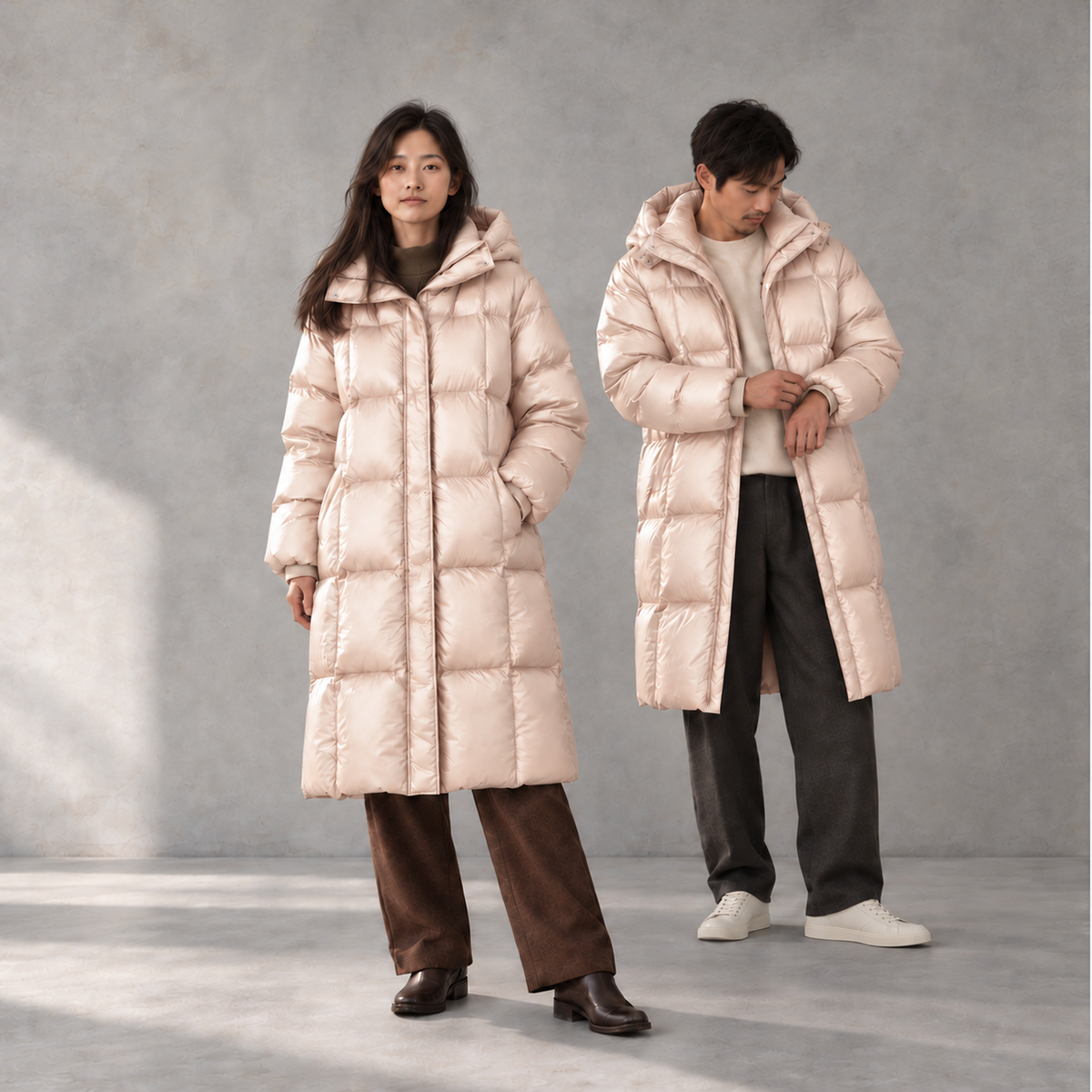 Hooded Long Goose Down Coat - Unisex