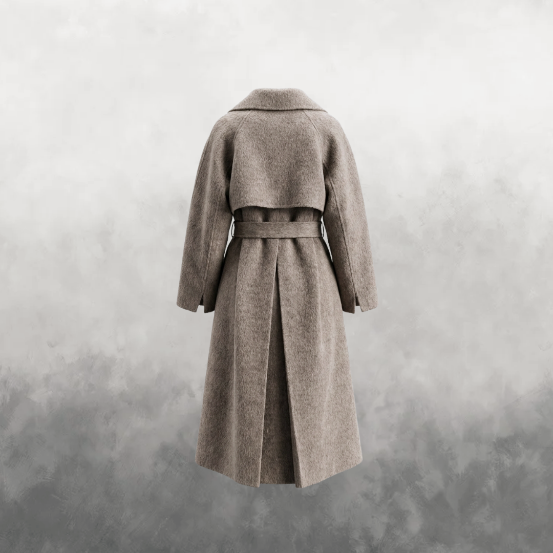 Brown coat on a gray background