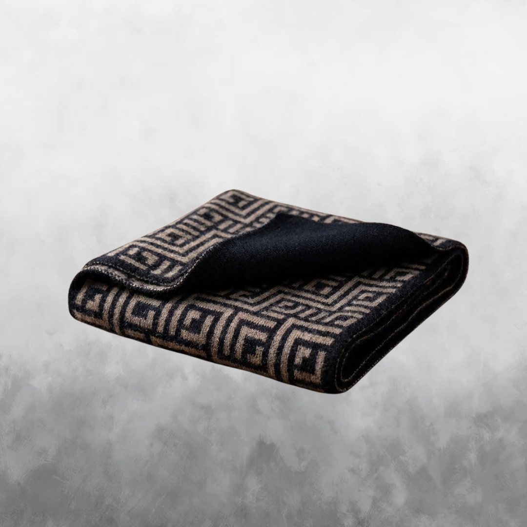 Reversible Cashmere Wrap Scarf in Mocha