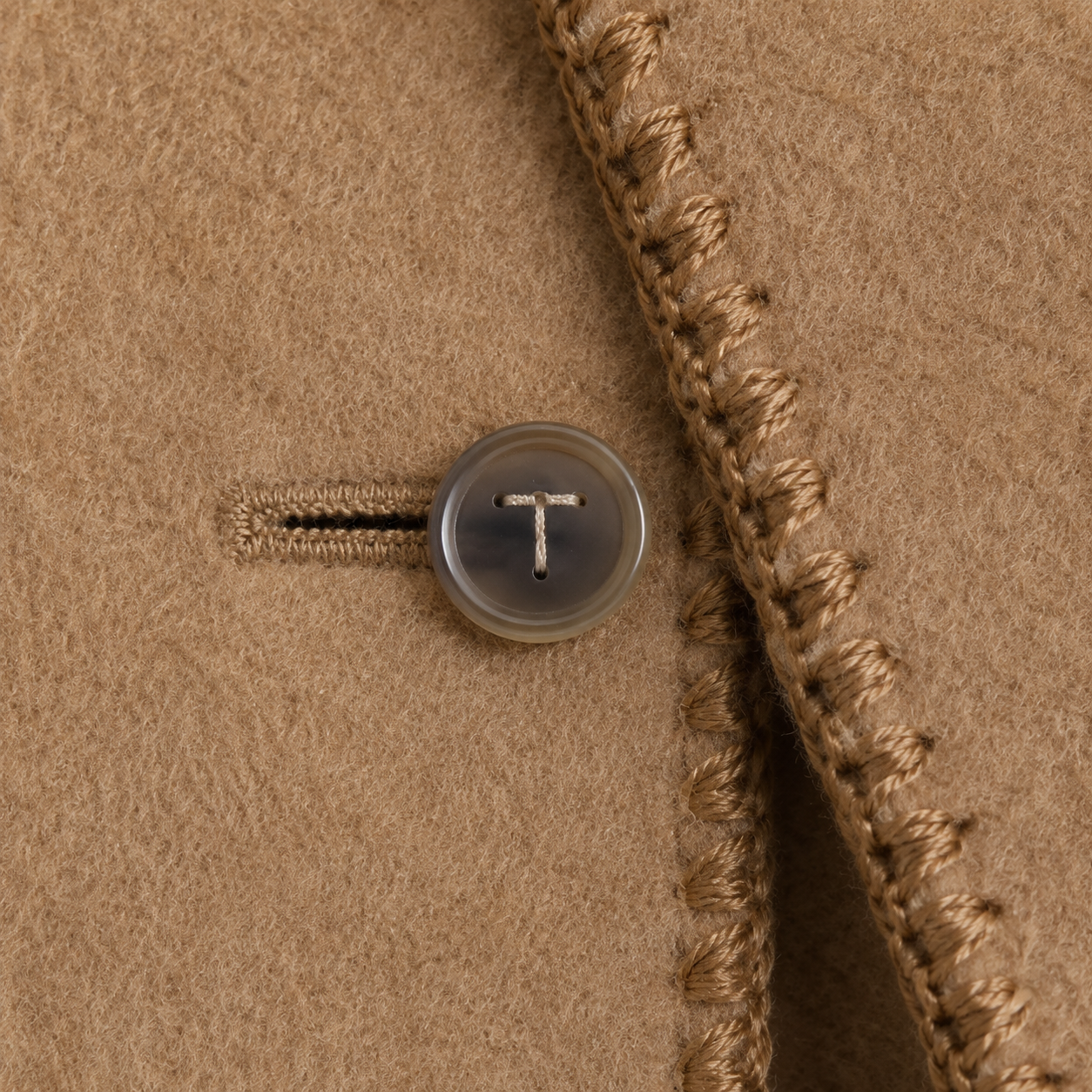 Whipstitch Scarf Jacket in Camel