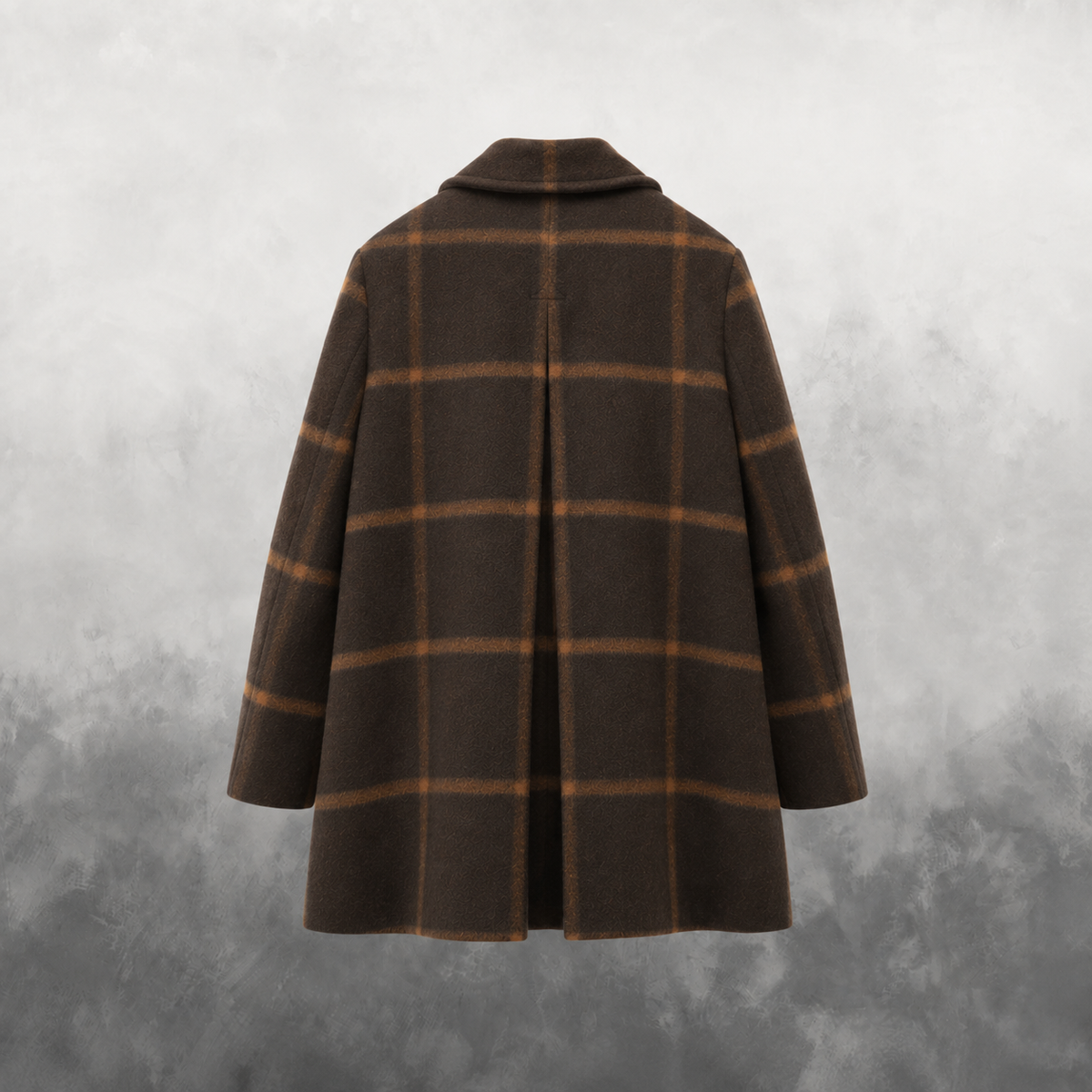 & Other Stories brown check A-line wool coat